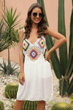 Openwork Sleeveless Embroidery Dress - Trendsi