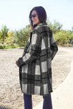 Double Take Full Size Plaid Button Up Lapel Collar Coat - Trendsi