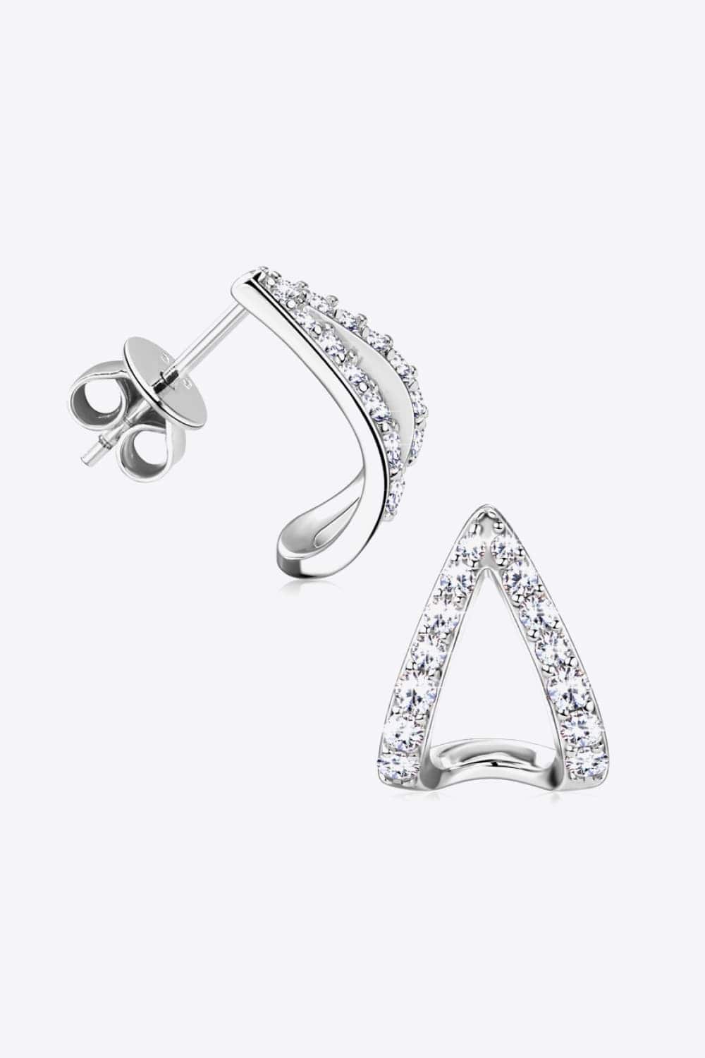 Moissanite Minimalist 925 Sterling Silver Earrings - Trendsi - Flyclothing LLC