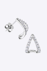 Moissanite Minimalist 925 Sterling Silver Earrings - Trendsi - Flyclothing LLC