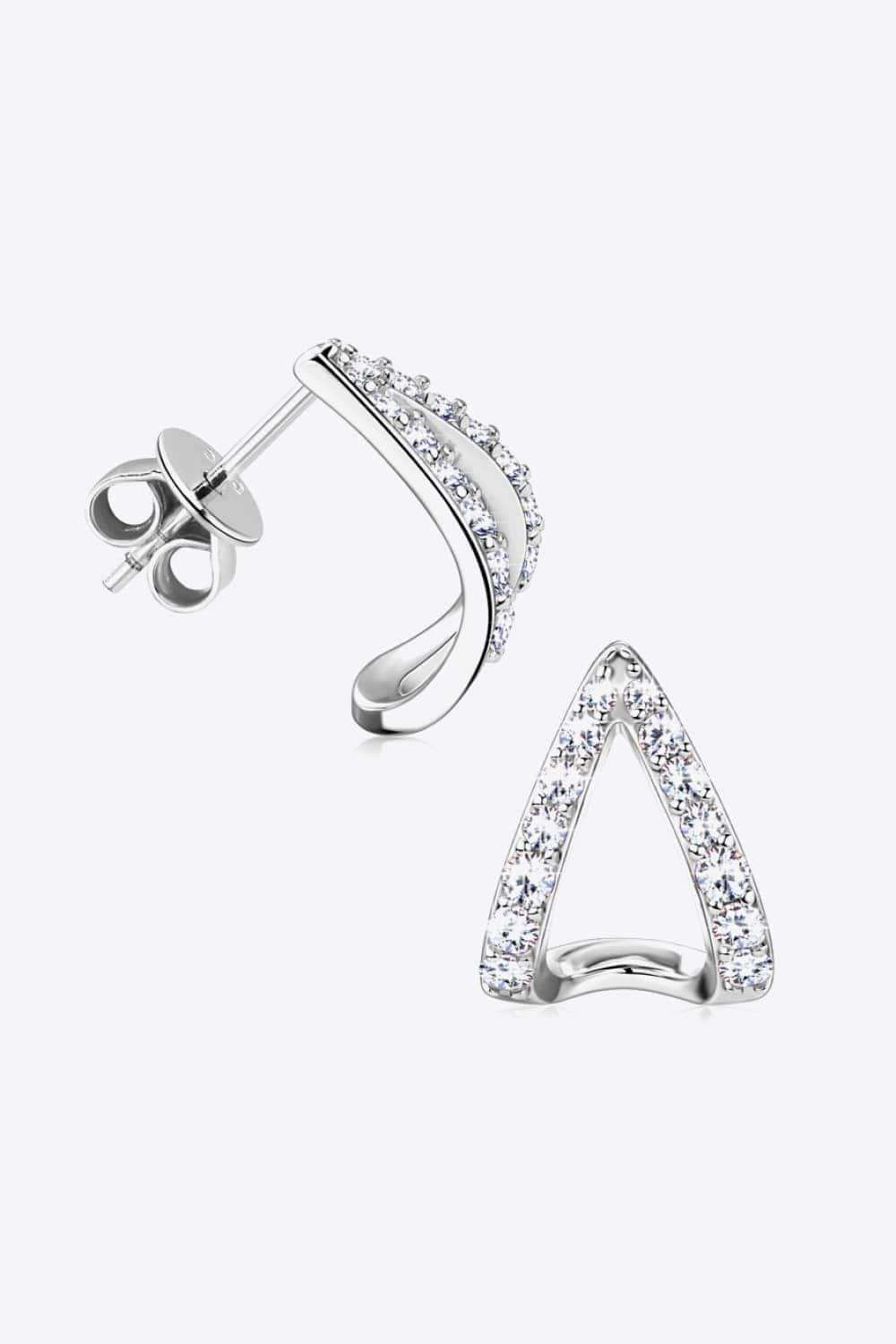 Moissanite Minimalist 925 Sterling Silver Earrings - Trendsi - Flyclothing LLC