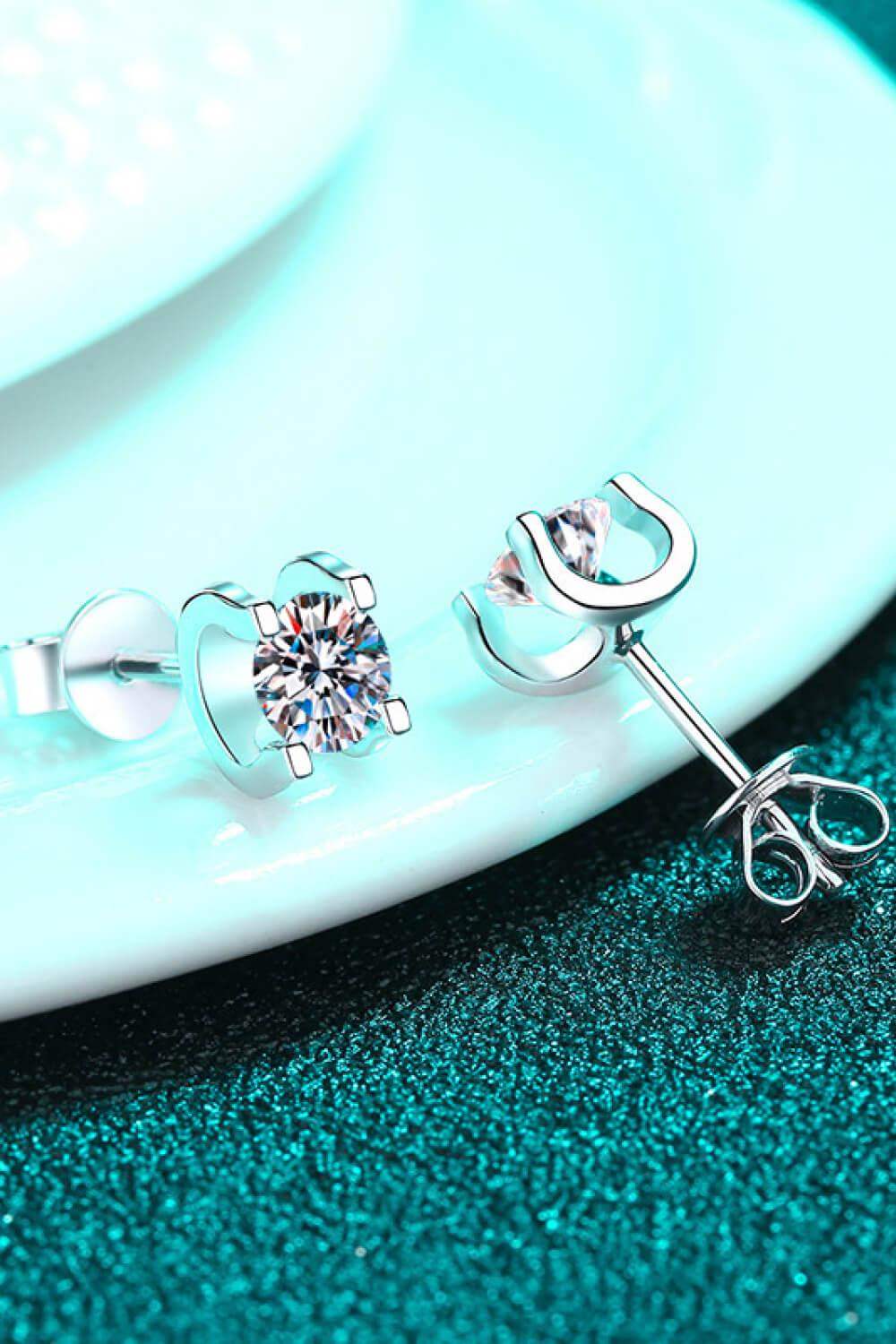 Limitless Love 1 Carat Moissanite Stud Earrings - Trendsi - Flyclothing LLC