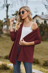 Open Front Long Sleeve Cardigan - Trendsi