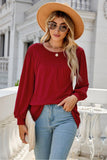 Round Neck Long Sleeve Top - Trendsi