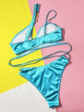 Chain Detail Crisscross Bikini Set - Trendsi