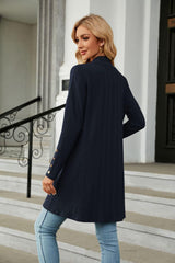 Long Sleeve Open Front Cardigan - Trendsi