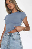 Crewneck Short Sleeve Tee - Trendsi - Flyclothing LLC