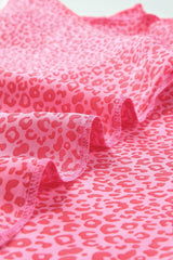 Leopard Smocked Flounce Sleeve Blouse - Trendsi