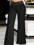 Plus Size V-Waistband Bootcut Pants - Trendsi - Flyclothing LLC