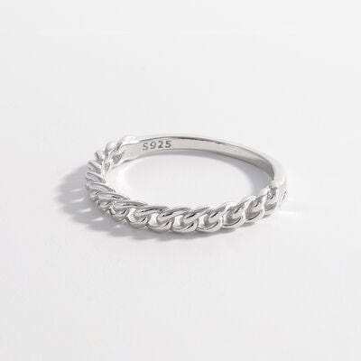 925 Sterling Silver Curb Chain Ring - Trendsi - Flyclothing LLC