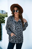 Full Size Printed Quarter-Snap Drop Shoulder Hoodie - Trendsi