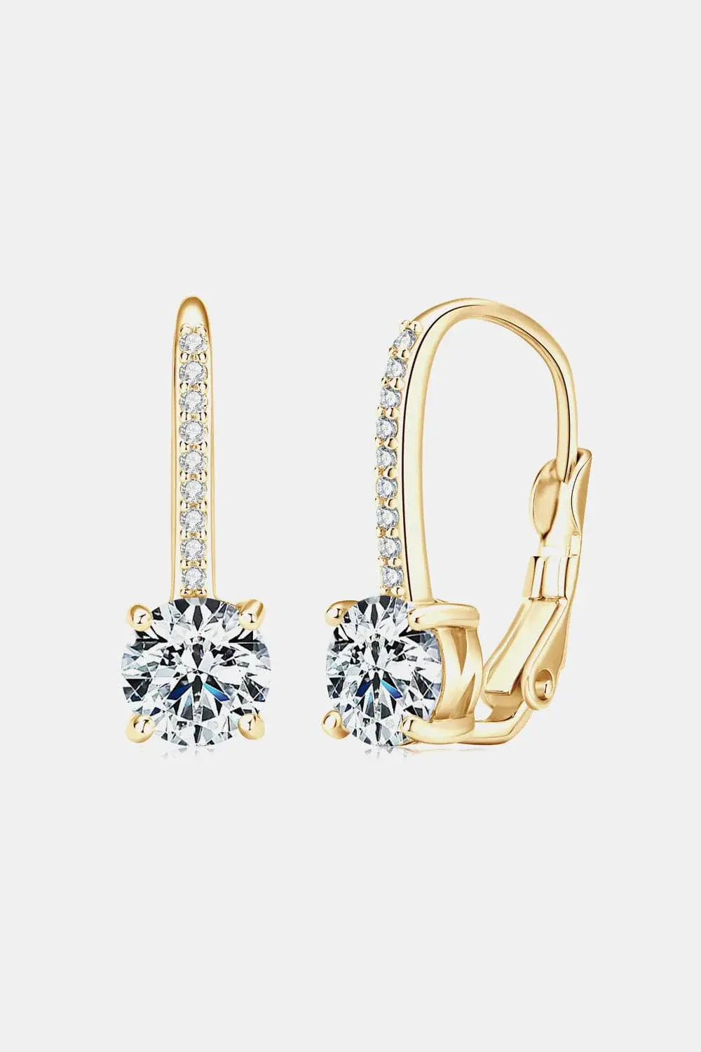 2 Carat Moissanite 925 Sterling Silver Earrings - Trendsi - Flyclothing LLC