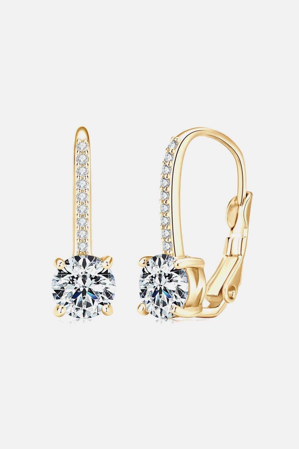 2 Carat Moissanite 925 Sterling Silver Earrings - Trendsi - Flyclothing LLC