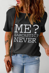 Letter Graphic Round Neck T-Shirt - Trendsi - Flyclothing LLC