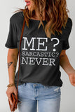 Letter Graphic Round Neck T-Shirt - Trendsi