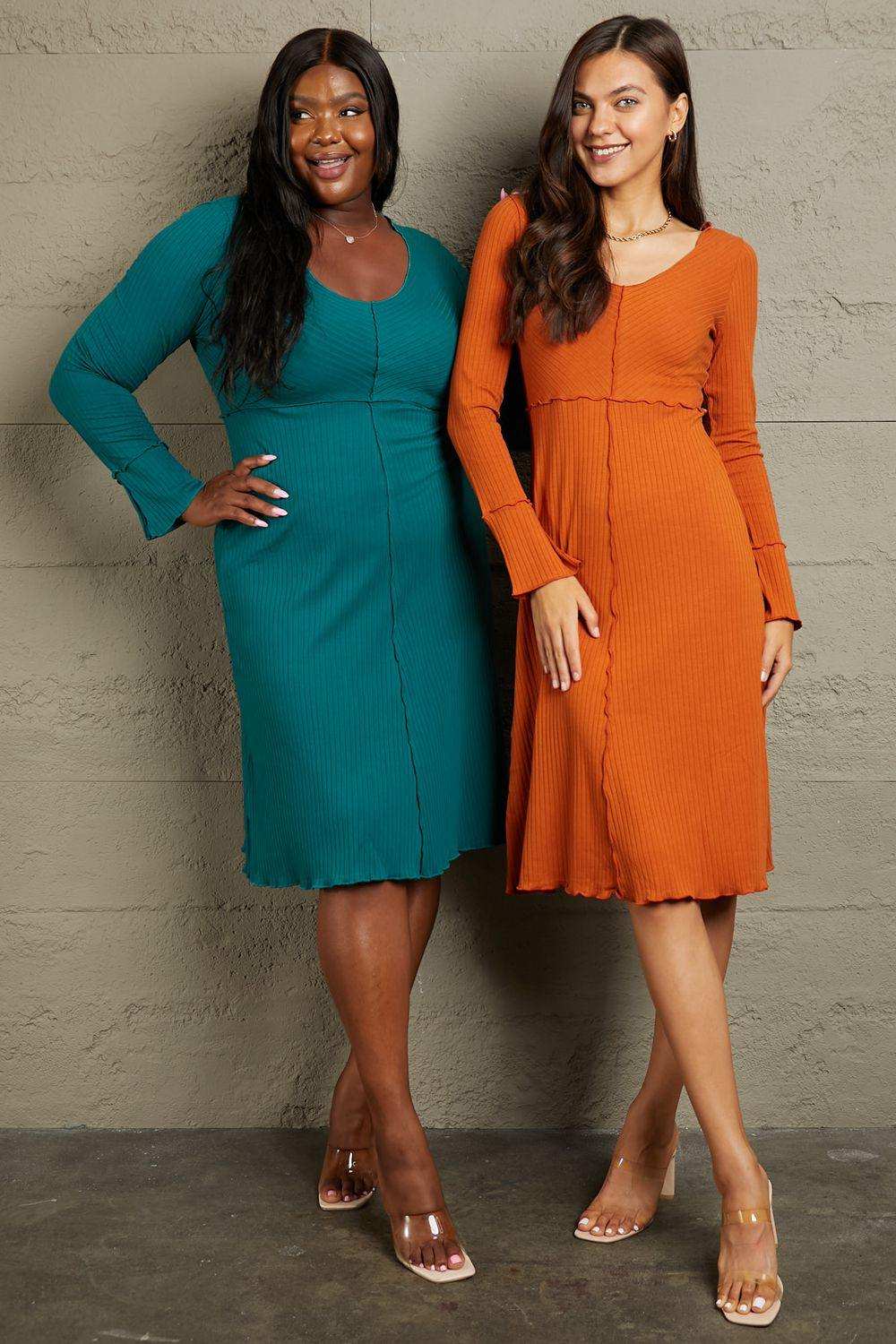 Culture Code Full Size Chevron Upper Bodycon Midi Dress - Trendsi - Flyclothing LLC