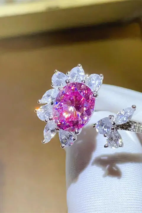3 Carat Moissanite 925 Sterling Silver Open Ring - Trendsi - Flyclothing LLC