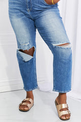 RISEN Full Size Emily High Rise Relaxed Jeans - Trendsi