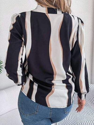 Printed Button Up Long Sleeve Shirt - Trendsi - Flyclothing LLC