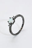 925 Sterling Silver Round Opal Ring - Trendsi