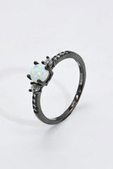 925 Sterling Silver Round Opal Ring - Flyclothing LLC