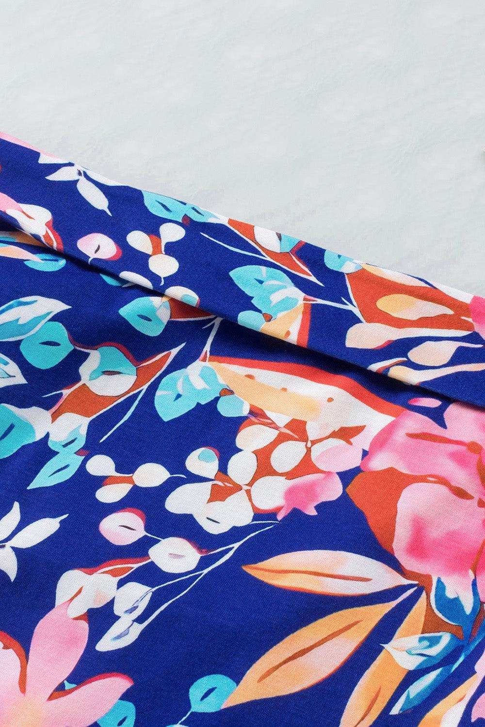 Floral Tied Mini Skirt - Trendsi - Flyclothing LLC
