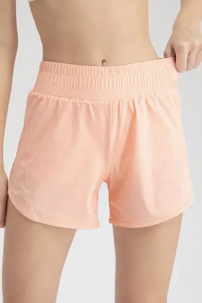 Elastic Waist Active Shorts - Trendsi - Flyclothing LLC