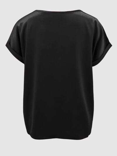 Round Neck Short Sleeve T-Shirt - Trendsi - Flyclothing LLC
