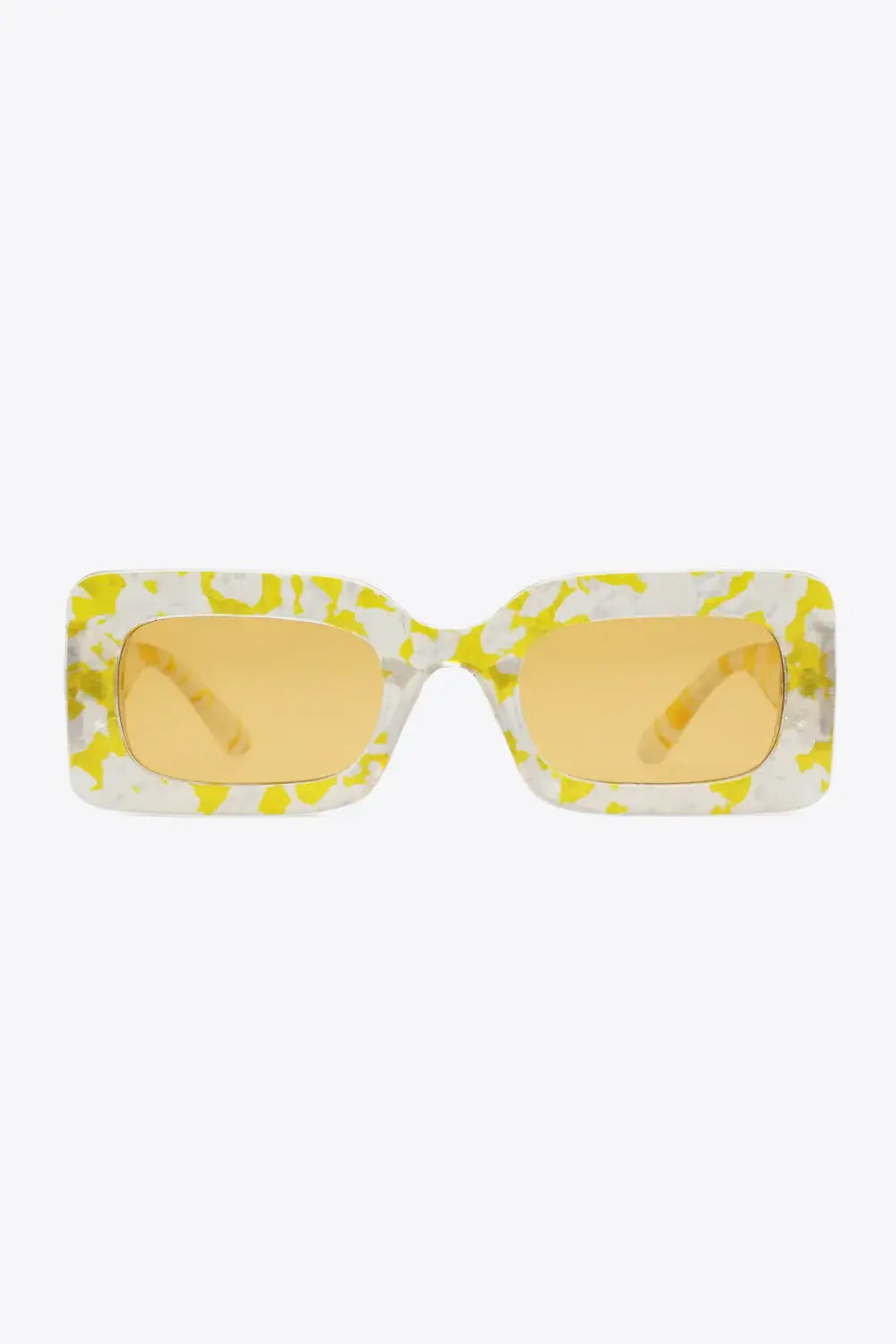 Tortoiseshell Rectangle Polycarbonate Sunglasses - Trendsi - Flyclothing LLC