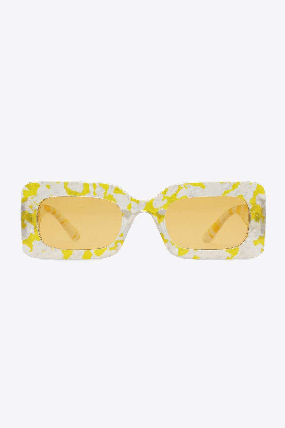 Tortoiseshell Rectangle Polycarbonate Sunglasses - Trendsi - Flyclothing LLC