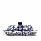 Handmade Pottery Butter Dish, Blue Flower - Encantada - Encantada - Flyclothing LLC