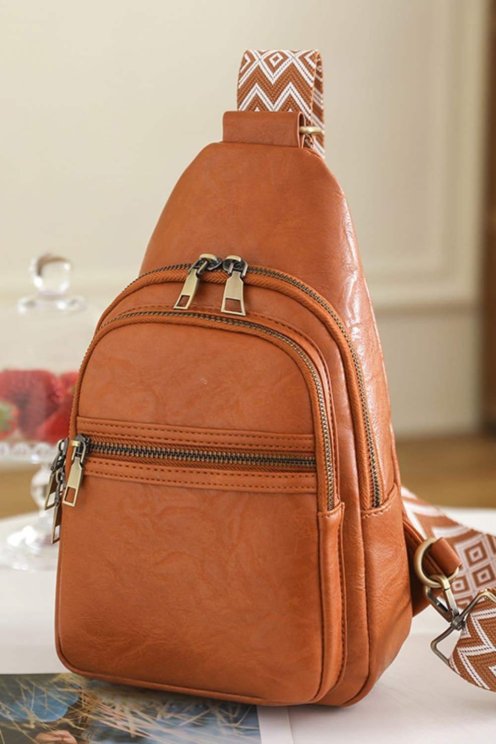 It's Your Time PU Leather Sling Bag - Trendsi - Flyclothing LLC