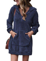 Half Zip Dropped Shoulder Oversized Hoodie - Trendsi - Flyclothing LLC