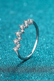 Moissanite Rhodium-Plated Half-Eternity Ring - Trendsi