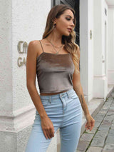 Straight Neck Cropped Cami - Trendsi - Flyclothing LLC