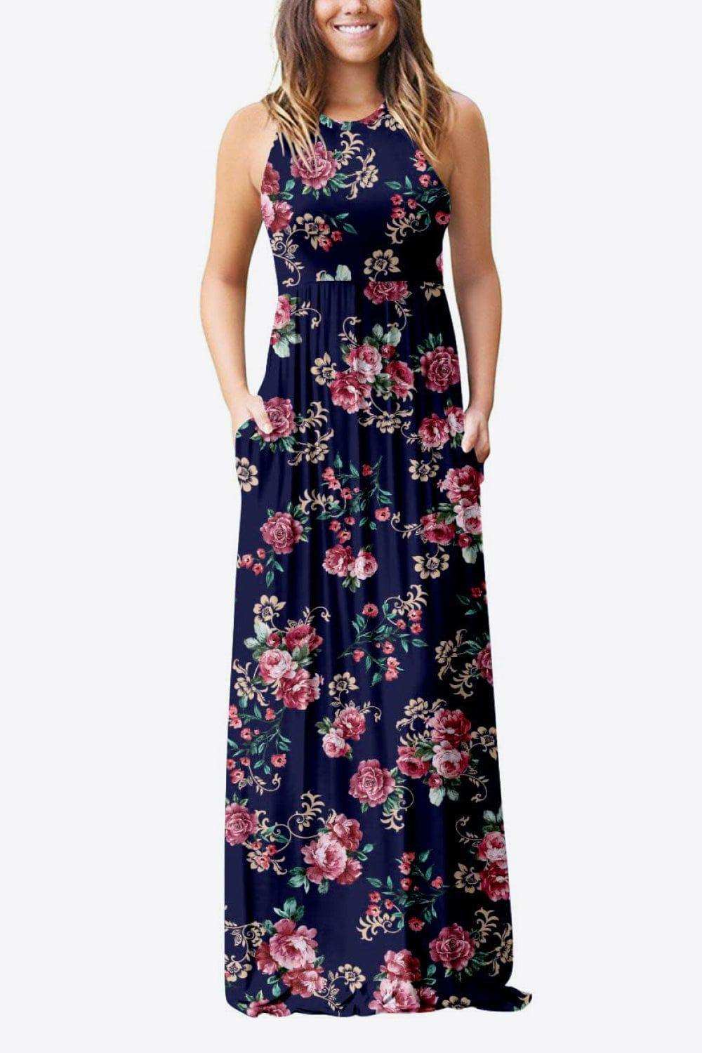 Empire Waist Sleeveless Dress with Pockets - Trendsi - Flyclothing LLC