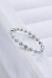 925 Sterling Silver Zircon and Natural Moonstone Ring - Trendsi