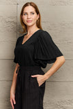 V-Neck Flutter Sleeve Blouse - Flyclothing LLC