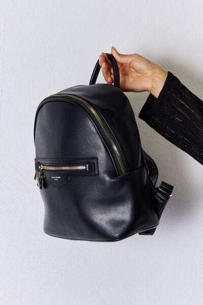 David Jones PU Leather Backpack - Trendsi - Flyclothing LLC