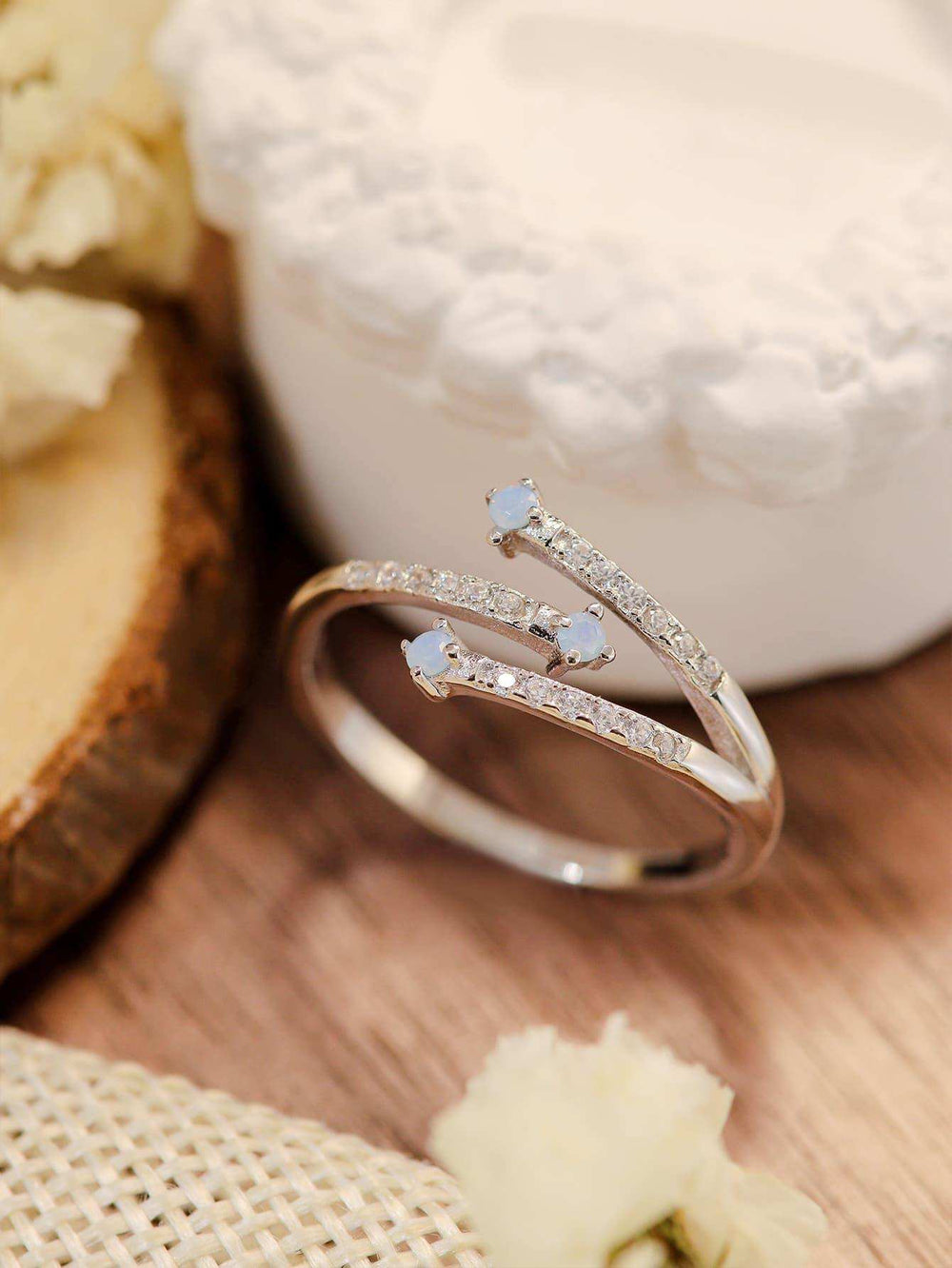 Moonstone Platinum-Plated Ring - Trendsi - Flyclothing LLC