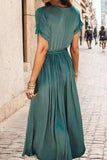 Surplice Tie Waist Short Sleeve Dress - Trendsi - Flyclothing LLC