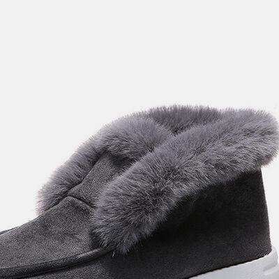 Furry Suede Snow Boots - Trendsi - Flyclothing LLC