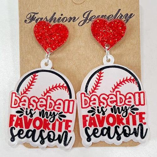 Heart Shape Sports Theme Acrylic Dangle Earrings - Trendsi