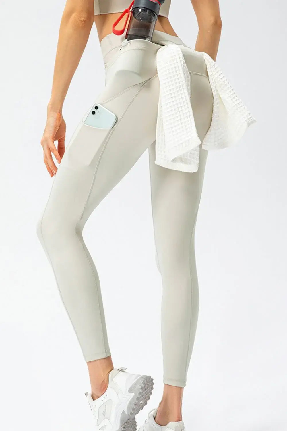 Full Size Slim Fit High Waist Long Sports Pants with Pockets - Trendsi - Flyclothing LLC