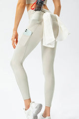 Full Size Slim Fit High Waist Long Sports Pants with Pockets - Trendsi - Flyclothing LLC
