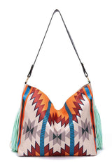 Geometric Canvas Tote Bag - Trendsi - Flyclothing LLC