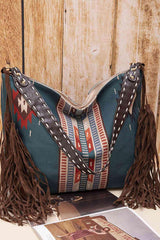 Geometric Canvas Tote Bag - Trendsi