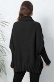 Turtle Neck Long Sleeve Ribbed Sweater - Trendsi - Flyclothing LLC