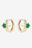 Lab-Grown Emerald Huggie Earrings - Trendsi - Flyclothing LLC