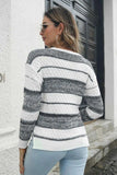 Two-Tone Slit Sweater - Trendsi - Flyclothing LLC